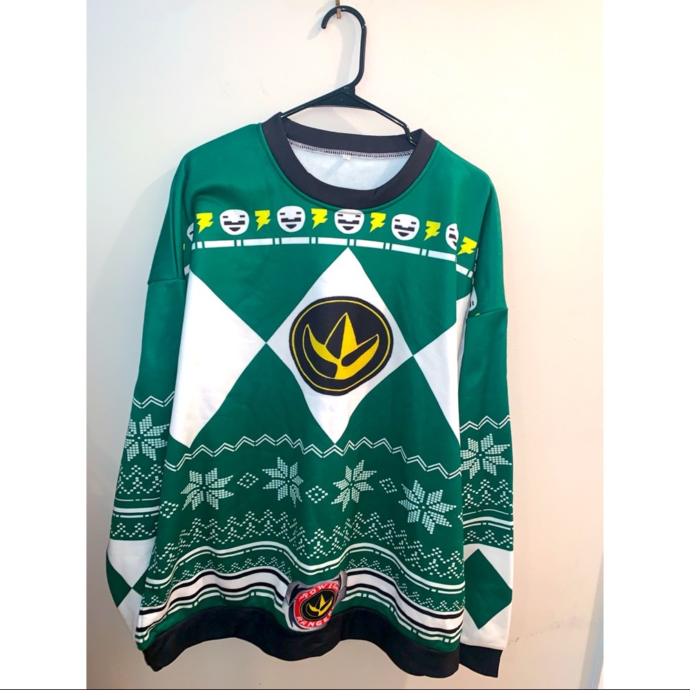 2xl green power ranger Christmas sweater